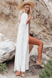 Crochet Tassel Thigh High Split Beach Cover Up