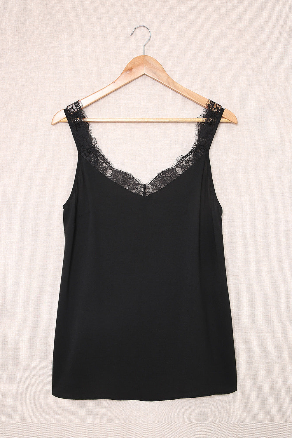 Solid Lace Splicing Tank Top