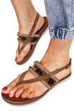 Raw Hem Clip Toe Sandals