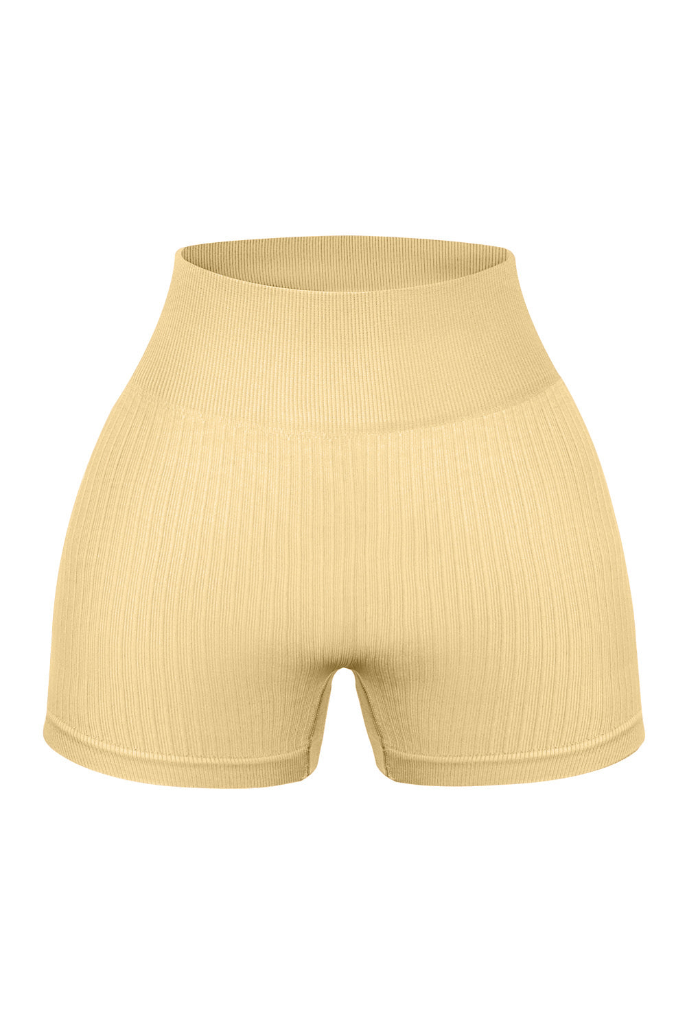 Textured Butt Lifting High Waist Yoga Shorts