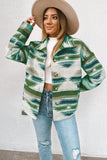 Multicolor Aztec Print Zipped Split Neck Hoodie