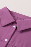 Solid Pocket Long Sleeve Button-up Shirt