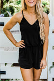 Spaghetti Straps V Neck Crisscross Back Romper