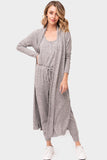 Tie Back Long Open Front Cardigan