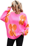 Flower Pattern Slouchy Sweater