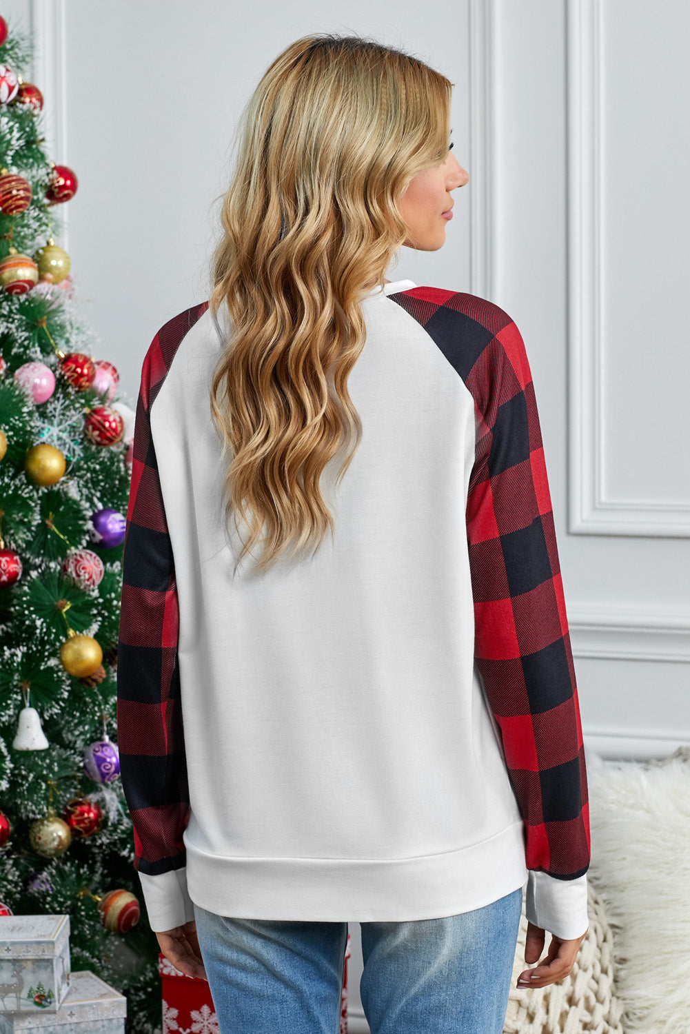 Green Buffalo Plaid Long Sleeve Sweatshirt