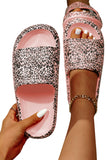 Leopard Print Thick Sole Slip On Slippers