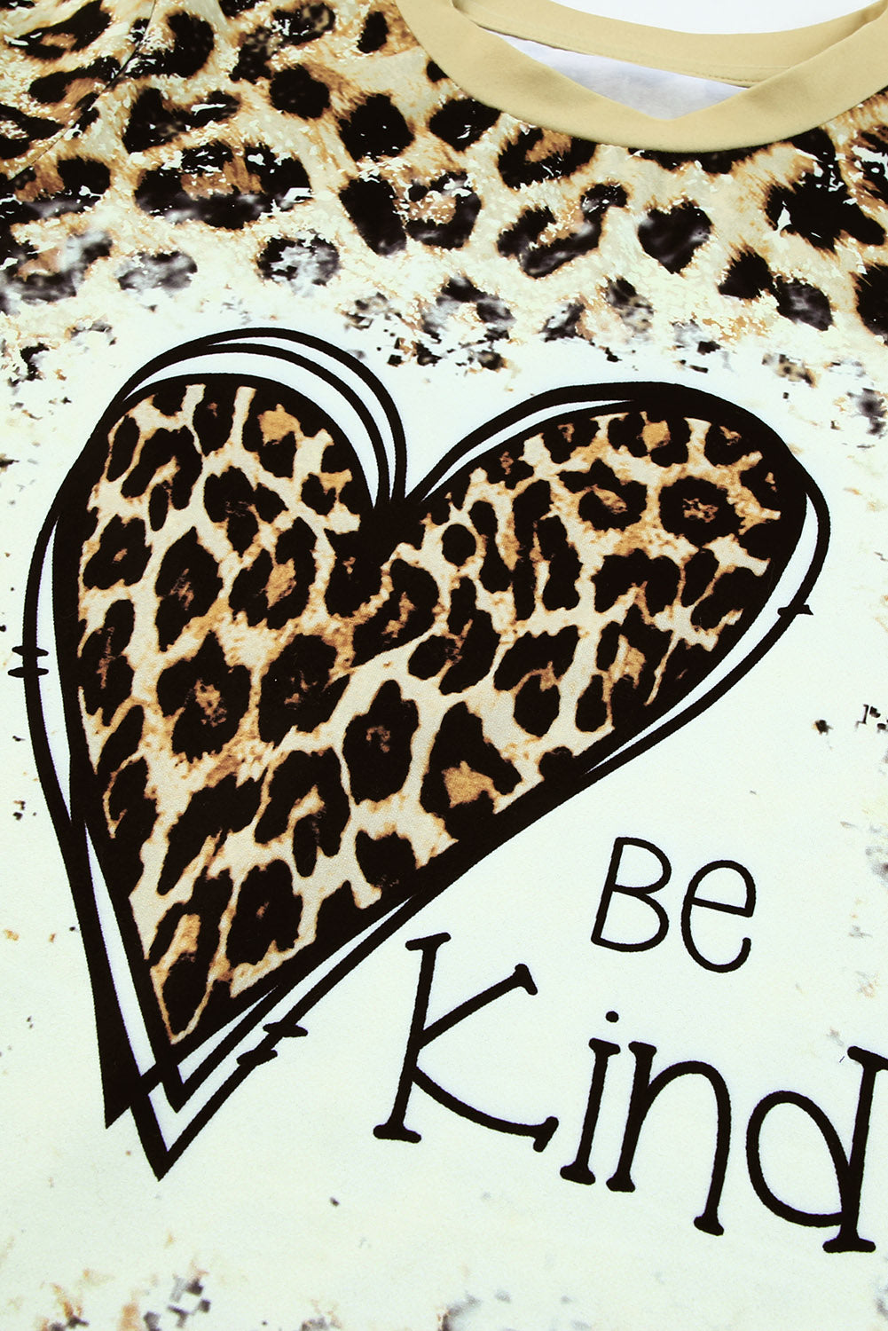 T-shirt à imprimé graphique Leopard Be Kind Heart 