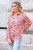 Button Front Plaid Print Shirt