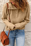 Buttoned Turn Down Collar Comfy Ribbed Sweater