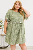 Plus size Leopard Tassel Dress