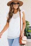 Polka Dot Lace Ruffled Tank Top