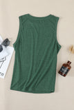 Solid Color Crewneck Sleeveless Top