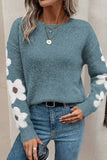 Jet Stream Flower Sleeve Drop Shoulder Sweater