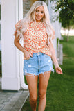 Floral Tiered Flutter Sleeve Blouse