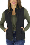 Zip-up Side Pockets Puffer Vest