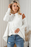 Contrast Crochet Lace Henley Top