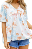 Tie Dye Flowy Short Sleeve Top