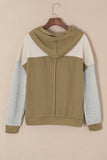 Gray Colorblock Patchwork Pullover Hoodie