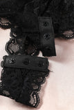 Lingerie Teddy ajourée en dentelle résille noire Plus