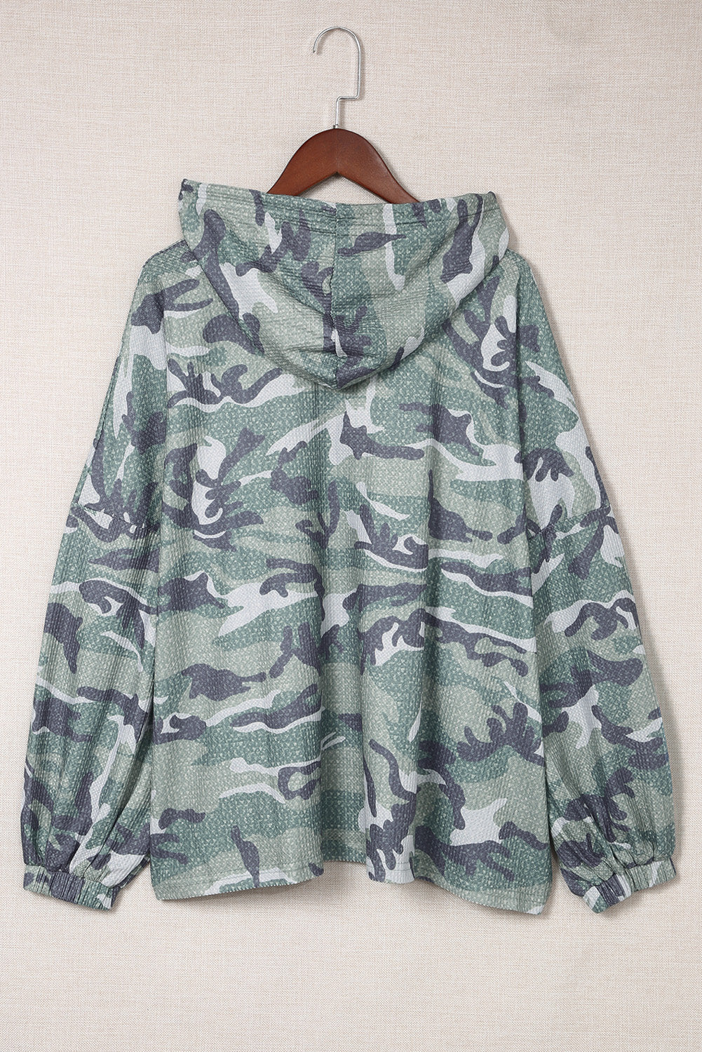 Long Sleeve Camo Print Oversize Hoodie