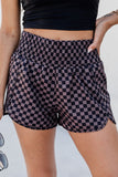 Multicolor Geometric High Waisted Athletic Shorts