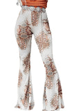 Western Vintage Print High Waist Bell Pants