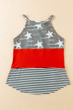 American Flag Color Block Sleeveless Top