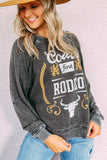 Sweat-shirt gris délavé minéral graphique RODEO Coors Banquet