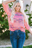 Colorful Stripes 3/4 Sleeve Loose Sweater