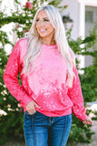 Rose Tie Dye Long Sleeve Pullover Sweatshirt