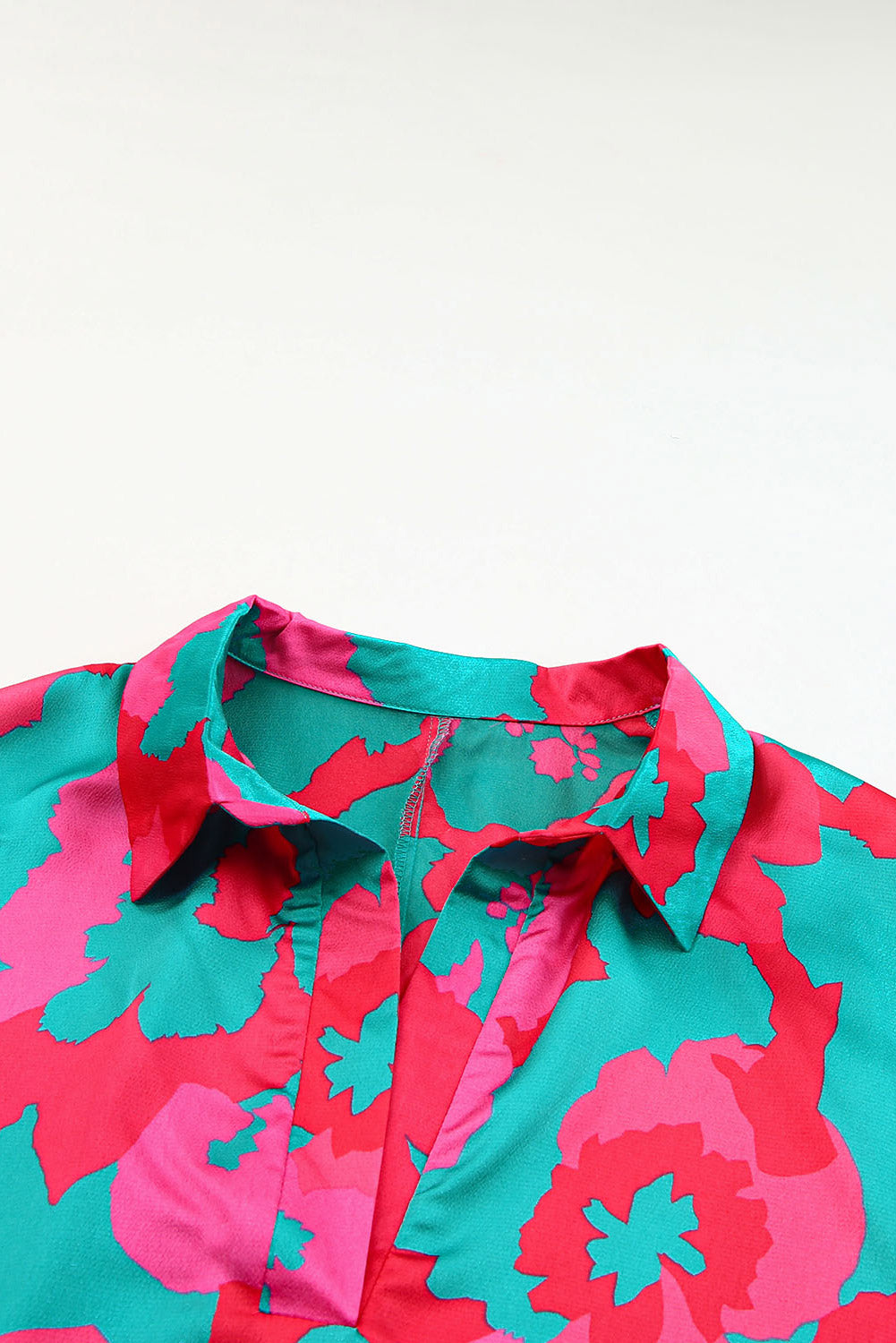 Abstract Print V Neck Blouse