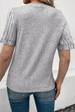 Black Ribbed Splicing Sleeve Round Neck T-shirt