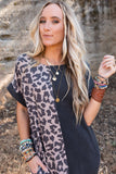 Rose Leopard Patchwork Tie Strap Tank Top