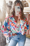 Vibrant Floral Printed Billowy Sleeve Shirt