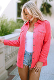 Buttoned Flap Pocket Corduroy Jacket