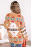 Aztec Print Long Sleeve Tunic Knitted Sweater