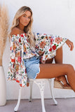 Floral Off Shoulder Bell Sleeve Blouse