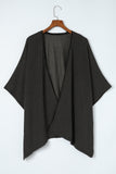 Lace Trim Ribbed Oversize Kimono