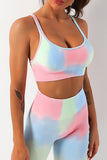 Tie Dye Criss Cross Strappy Sports Bra