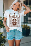 T-shirt ras du cou graphique NASHVILLE MUSIC CITY blanc