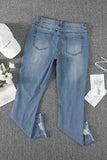 Sky Blue Ripped Slim Fit Washed Jeans