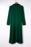 Red Velvet Open Front Pocketed Long Duster