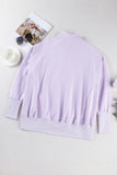 Sweat-shirt violet surdimensionné à fermeture éclair 1/4