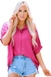 Chemise Dolman surdimensionnée douce Rose