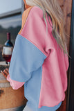 Meadow Mauve Colorblock Patchwork Drop Shoulder Sweatshirt