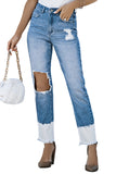 Washed Distressed High Waist Skinny Jeans