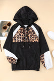 Leopard Print Contrast Stitching Hoodie