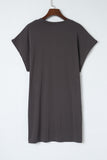 Bat Sleeve T-shirt Dress with Slits