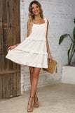 Bow Straps Ruffle Tiered Short Dress